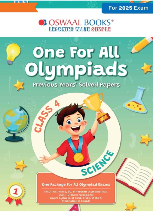 Oswaal One for All Olympiads Previous Year Solved Papers Class 4 Science For 2025 Exam